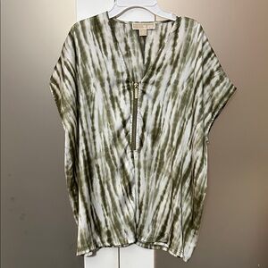 Michael Kors Green Tie-Dye Blouse